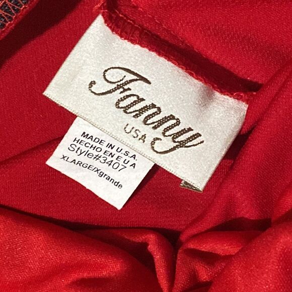 Fanny USA Long Beaded Cut Out Back Red Evening Dress Women size XL - Picture 15 of 16